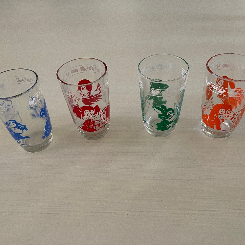 Set of 4 Vintage Swanky Swig Juice Glasses